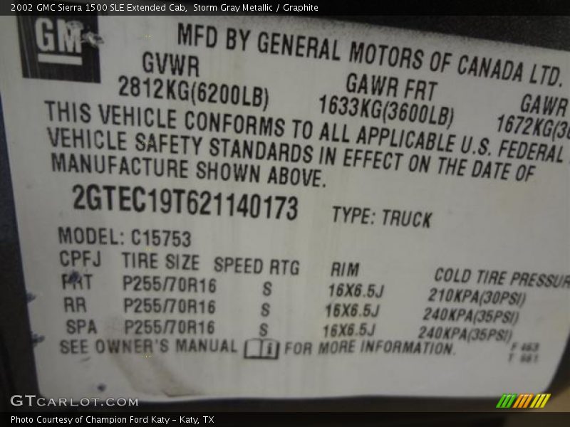Storm Gray Metallic / Graphite 2002 GMC Sierra 1500 SLE Extended Cab