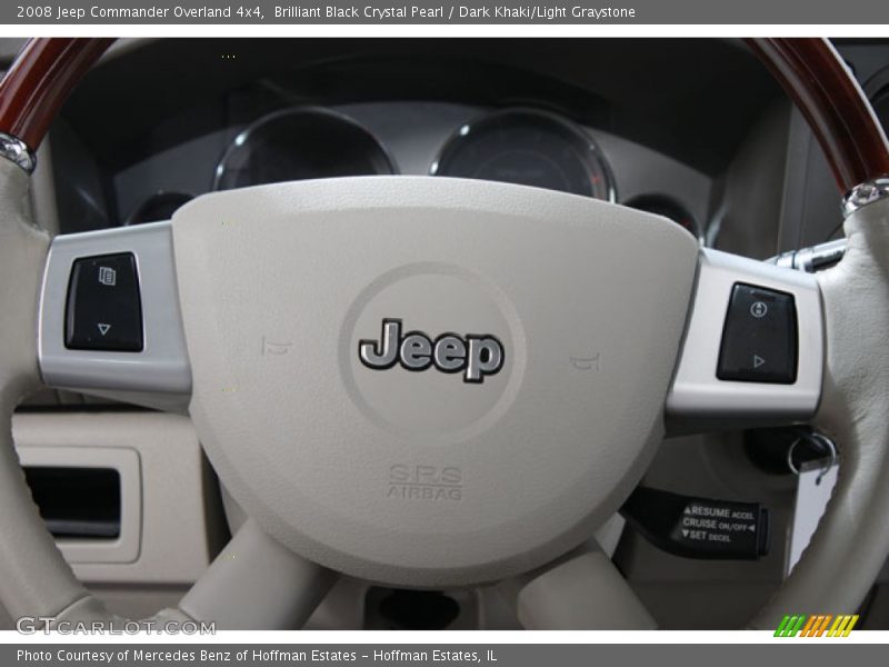 Brilliant Black Crystal Pearl / Dark Khaki/Light Graystone 2008 Jeep Commander Overland 4x4