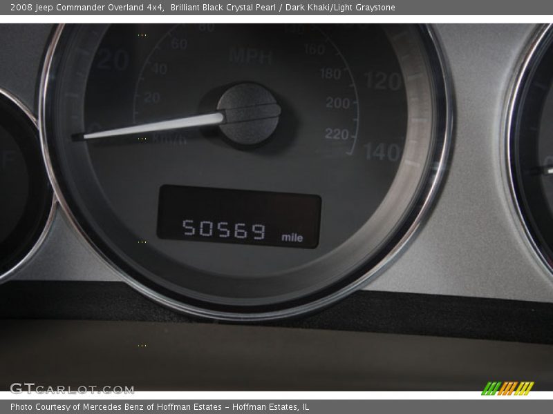 Brilliant Black Crystal Pearl / Dark Khaki/Light Graystone 2008 Jeep Commander Overland 4x4