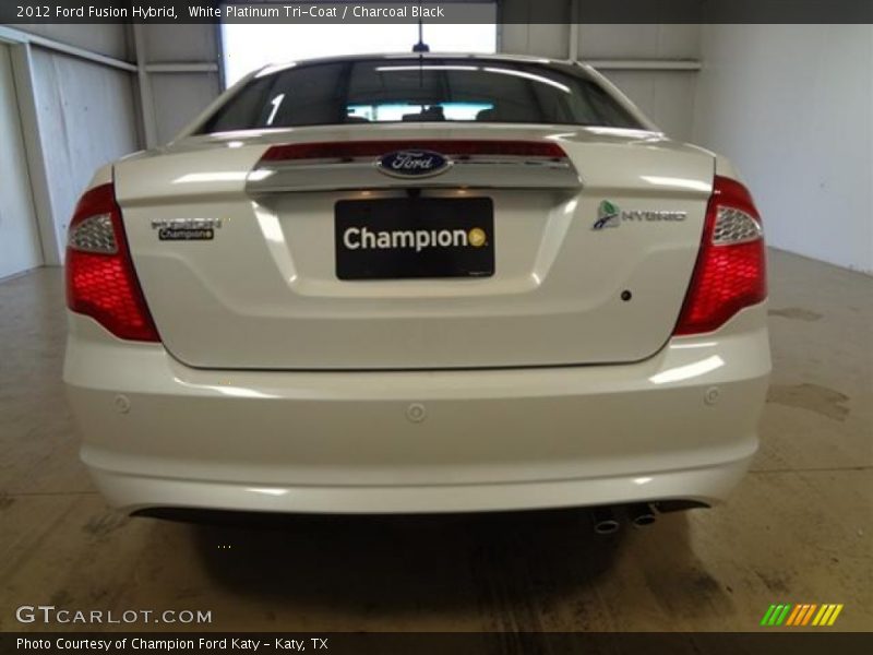 White Platinum Tri-Coat / Charcoal Black 2012 Ford Fusion Hybrid