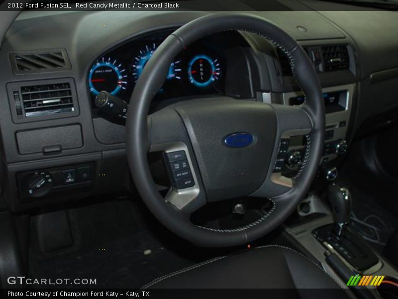 Red Candy Metallic / Charcoal Black 2012 Ford Fusion SEL