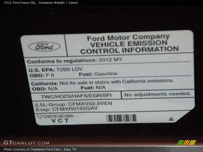 Cinnamon Metallic / Camel 2012 Ford Fusion SEL