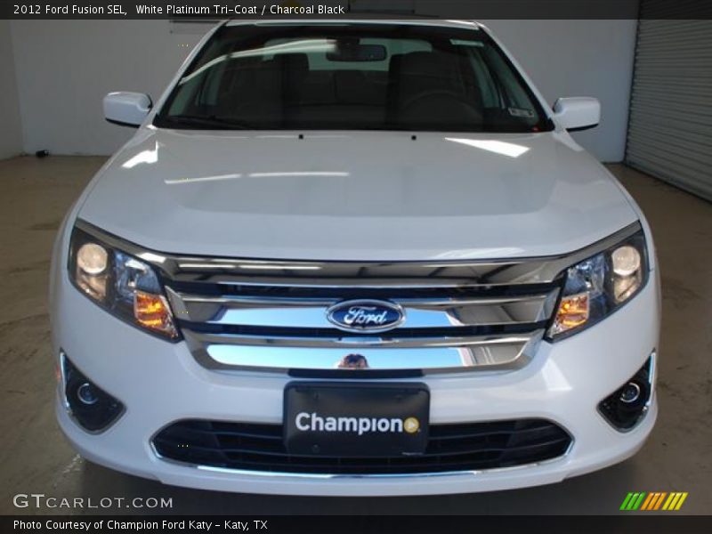White Platinum Tri-Coat / Charcoal Black 2012 Ford Fusion SEL
