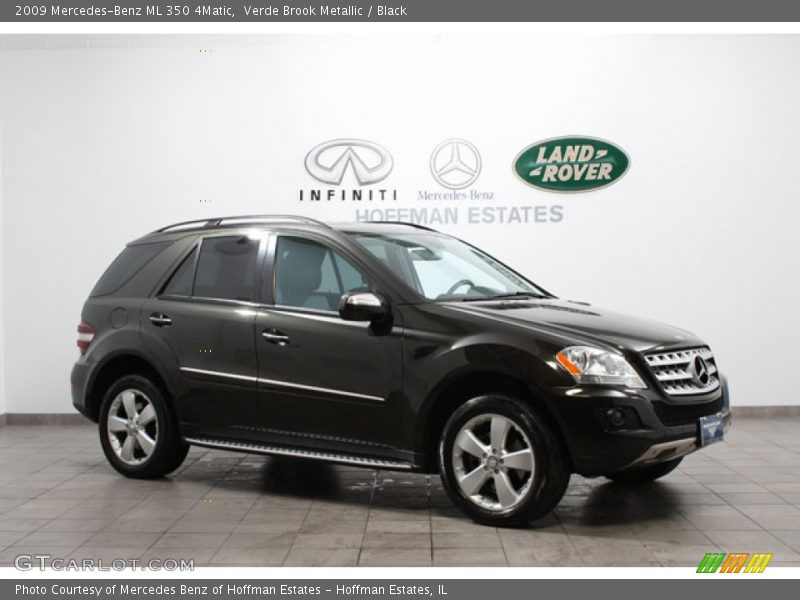 Verde Brook Metallic / Black 2009 Mercedes-Benz ML 350 4Matic