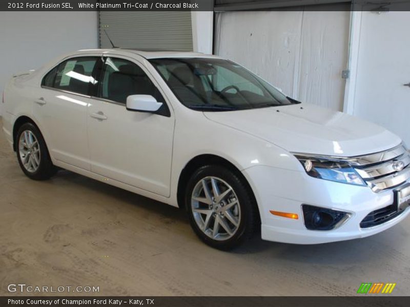 White Platinum Tri-Coat / Charcoal Black 2012 Ford Fusion SEL