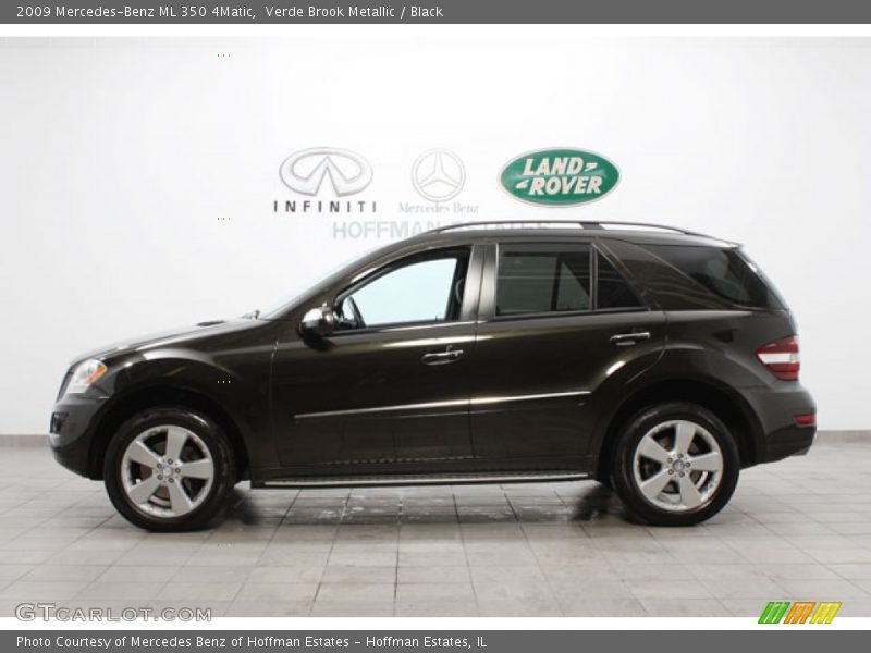 Verde Brook Metallic / Black 2009 Mercedes-Benz ML 350 4Matic