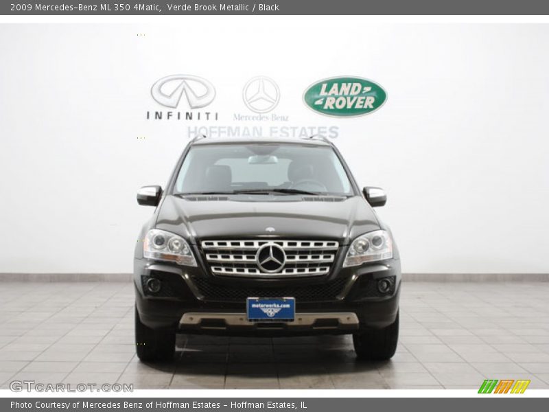 Verde Brook Metallic / Black 2009 Mercedes-Benz ML 350 4Matic