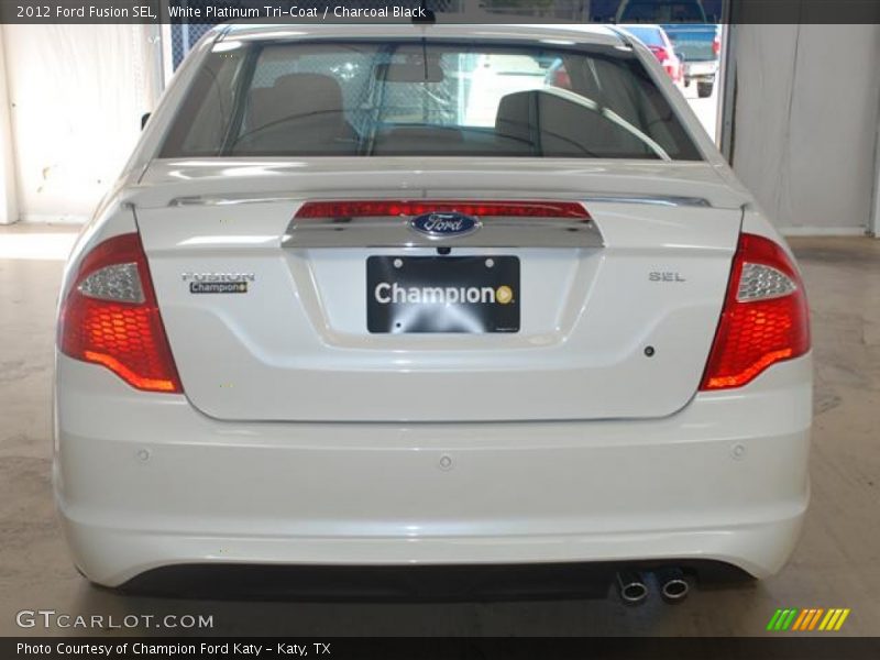 White Platinum Tri-Coat / Charcoal Black 2012 Ford Fusion SEL