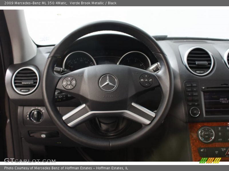 Verde Brook Metallic / Black 2009 Mercedes-Benz ML 350 4Matic