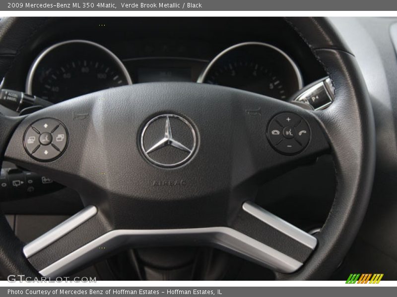 Verde Brook Metallic / Black 2009 Mercedes-Benz ML 350 4Matic