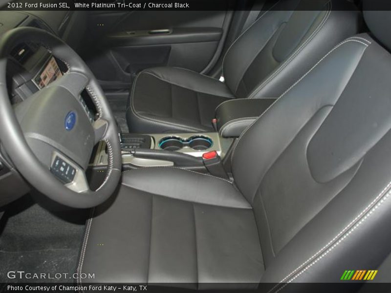 White Platinum Tri-Coat / Charcoal Black 2012 Ford Fusion SEL