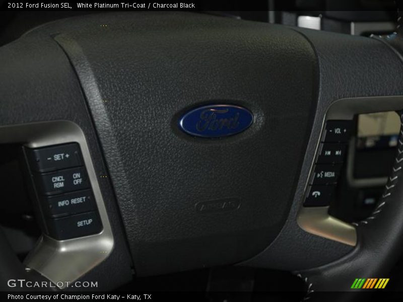 White Platinum Tri-Coat / Charcoal Black 2012 Ford Fusion SEL