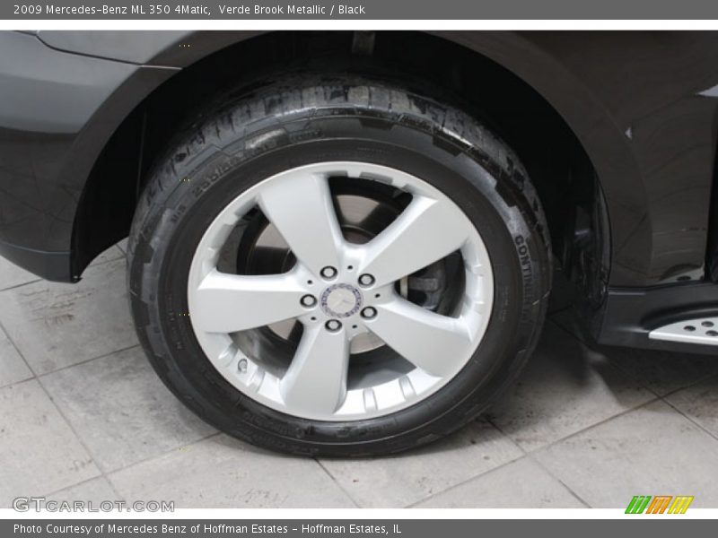 Verde Brook Metallic / Black 2009 Mercedes-Benz ML 350 4Matic