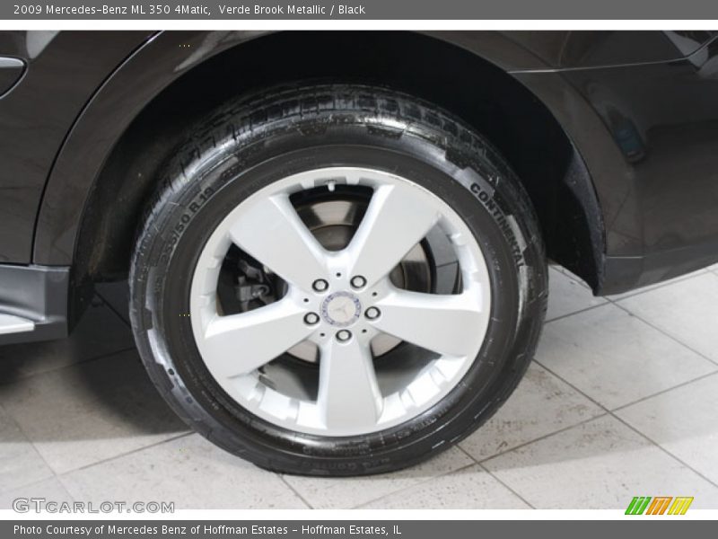 Verde Brook Metallic / Black 2009 Mercedes-Benz ML 350 4Matic