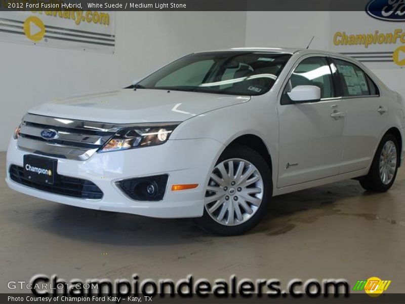 White Suede / Medium Light Stone 2012 Ford Fusion Hybrid