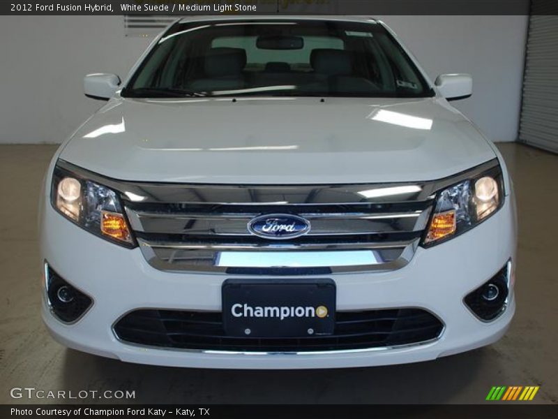 White Suede / Medium Light Stone 2012 Ford Fusion Hybrid