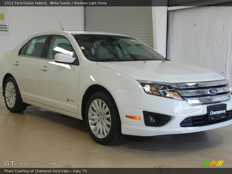 White Suede / Medium Light Stone 2012 Ford Fusion Hybrid