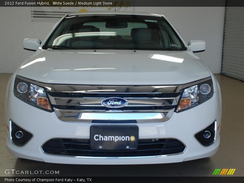 White Suede / Medium Light Stone 2012 Ford Fusion Hybrid