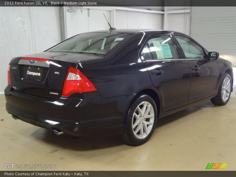 Black / Medium Light Stone 2012 Ford Fusion SEL V6