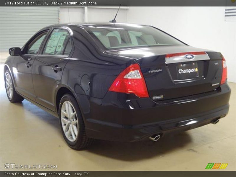 Black / Medium Light Stone 2012 Ford Fusion SEL V6