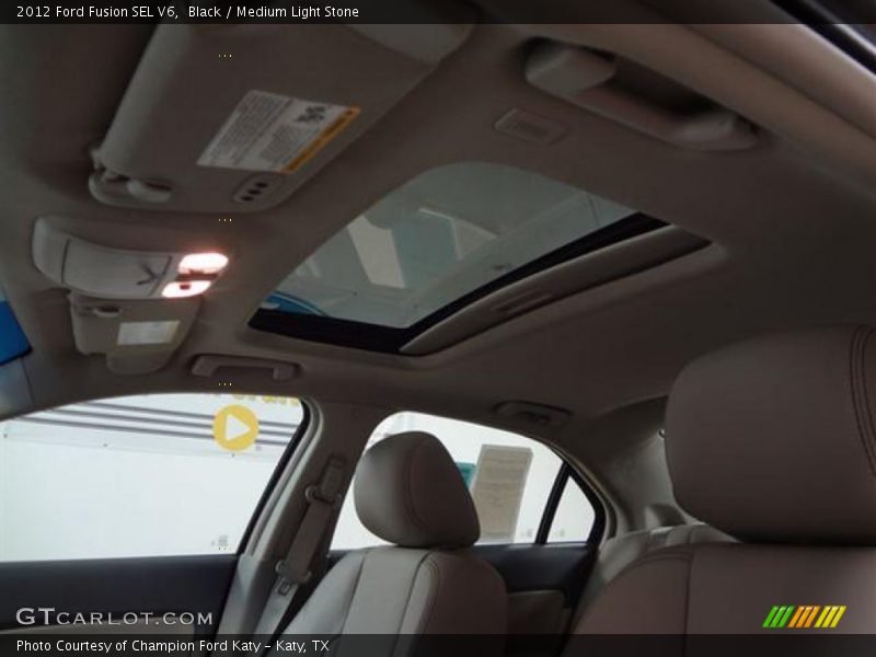 Black / Medium Light Stone 2012 Ford Fusion SEL V6