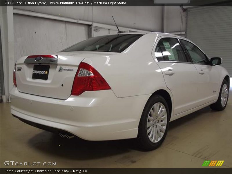 White Platinum Tri-Coat / Medium Light Stone 2012 Ford Fusion Hybrid