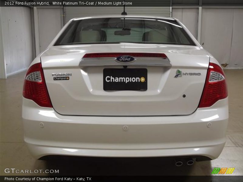 White Platinum Tri-Coat / Medium Light Stone 2012 Ford Fusion Hybrid