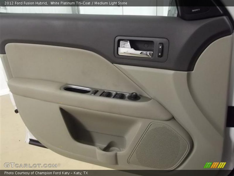 White Platinum Tri-Coat / Medium Light Stone 2012 Ford Fusion Hybrid