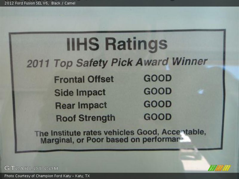 Black / Camel 2012 Ford Fusion SEL V6