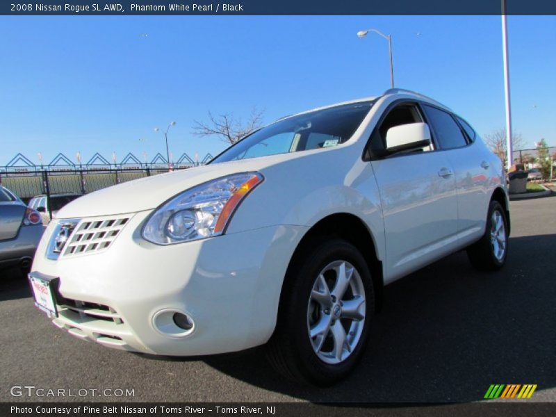 Phantom White Pearl / Black 2008 Nissan Rogue SL AWD