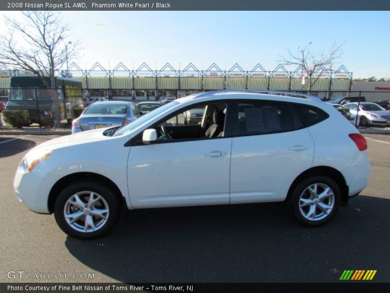 Phantom White Pearl / Black 2008 Nissan Rogue SL AWD