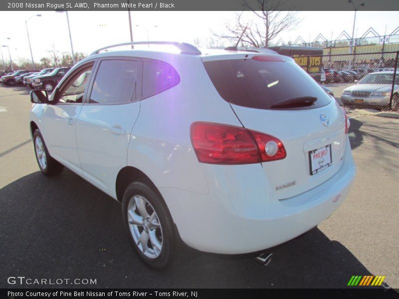 Phantom White Pearl / Black 2008 Nissan Rogue SL AWD