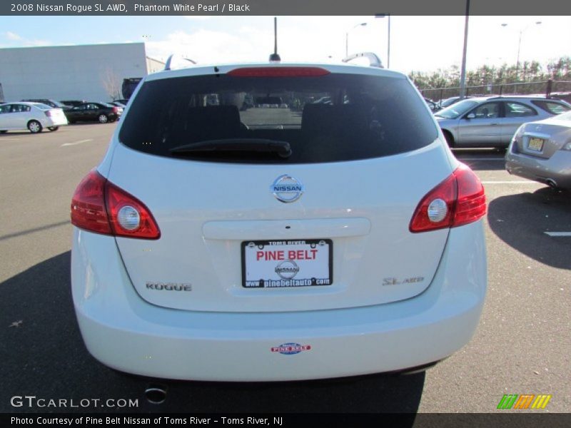 Phantom White Pearl / Black 2008 Nissan Rogue SL AWD