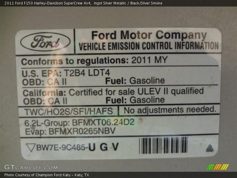 Ingot Silver Metallic / Black/Silver Smoke 2011 Ford F150 Harley-Davidson SuperCrew 4x4