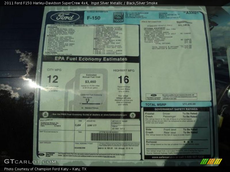 Ingot Silver Metallic / Black/Silver Smoke 2011 Ford F150 Harley-Davidson SuperCrew 4x4