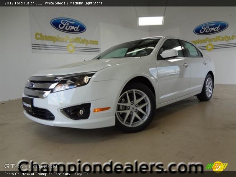 White Suede / Medium Light Stone 2012 Ford Fusion SEL