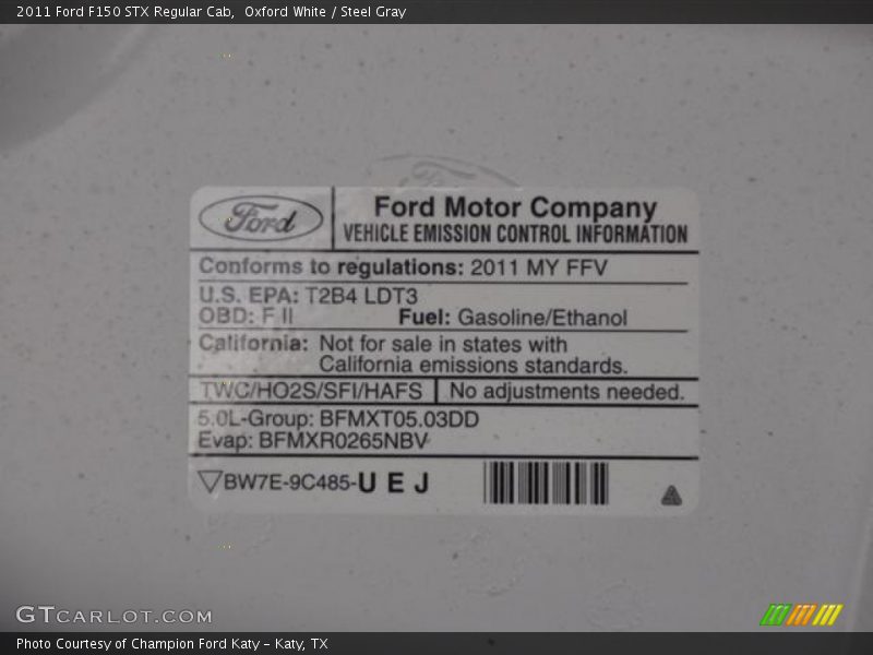 Oxford White / Steel Gray 2011 Ford F150 STX Regular Cab