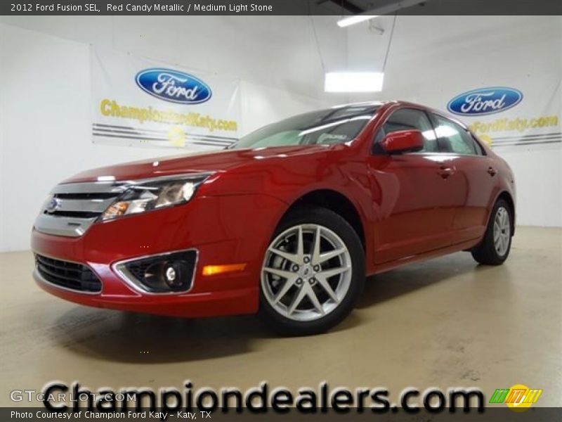 Red Candy Metallic / Medium Light Stone 2012 Ford Fusion SEL