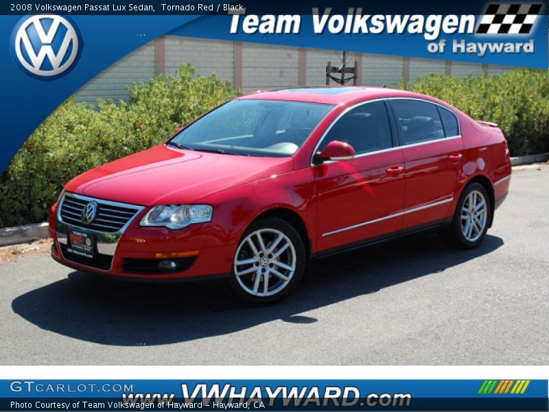 Tornado Red / Black 2008 Volkswagen Passat Lux Sedan