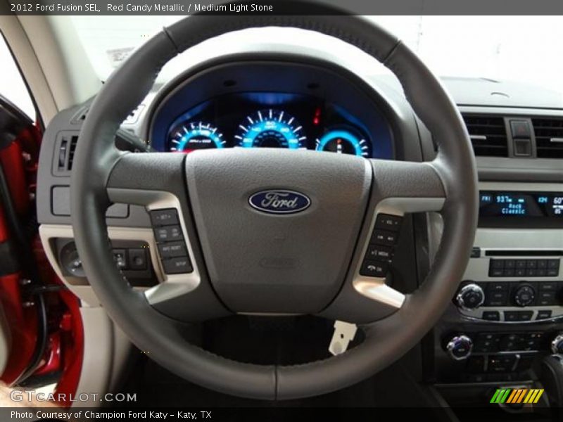 Red Candy Metallic / Medium Light Stone 2012 Ford Fusion SEL