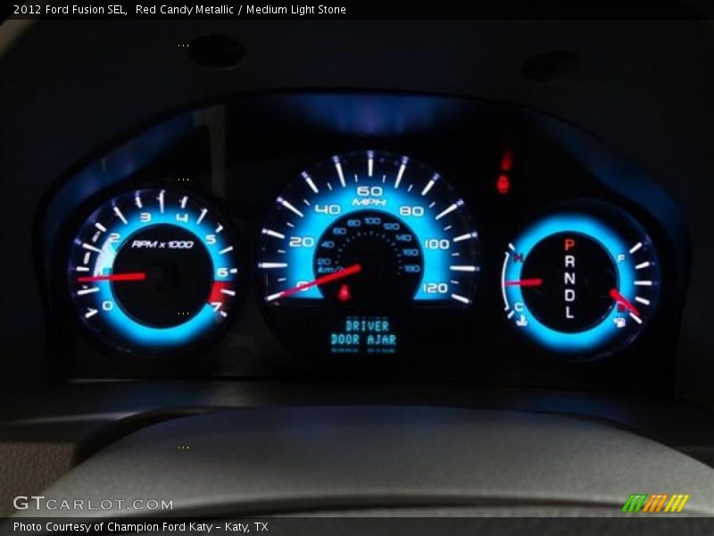 Red Candy Metallic / Medium Light Stone 2012 Ford Fusion SEL