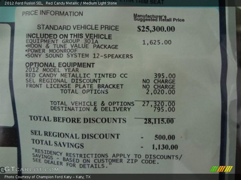 Red Candy Metallic / Medium Light Stone 2012 Ford Fusion SEL