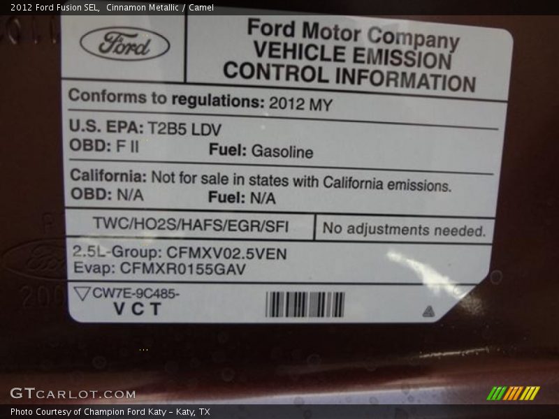 Cinnamon Metallic / Camel 2012 Ford Fusion SEL