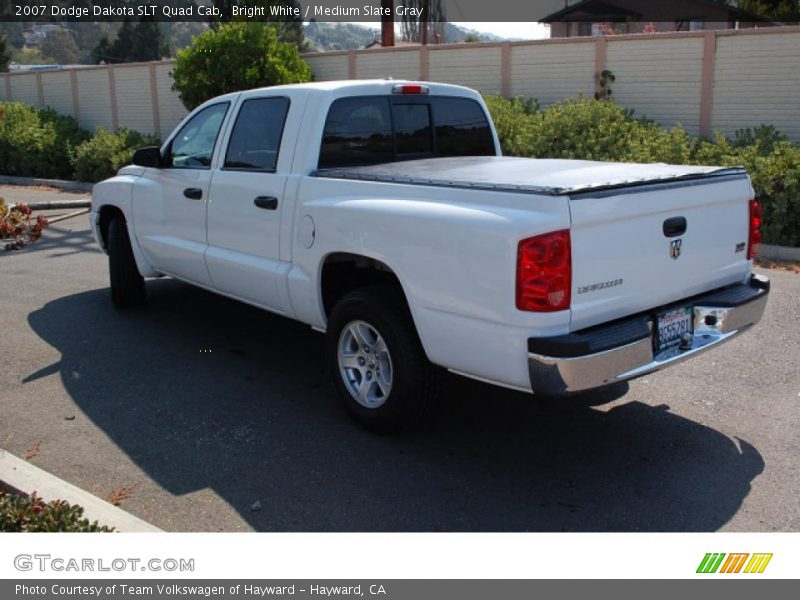Bright White / Medium Slate Gray 2007 Dodge Dakota SLT Quad Cab