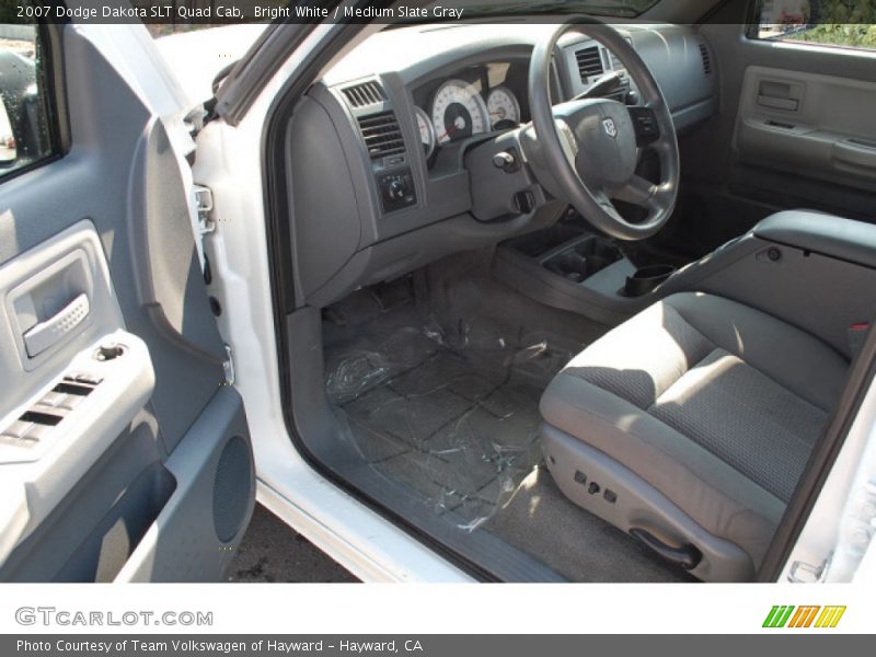 Bright White / Medium Slate Gray 2007 Dodge Dakota SLT Quad Cab