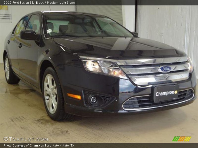 Black / Medium Light Stone 2012 Ford Fusion SE