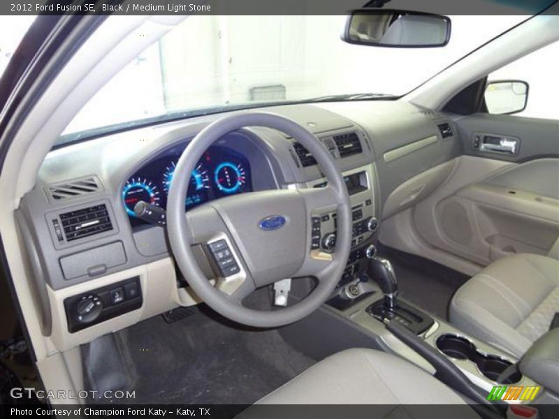 Black / Medium Light Stone 2012 Ford Fusion SE