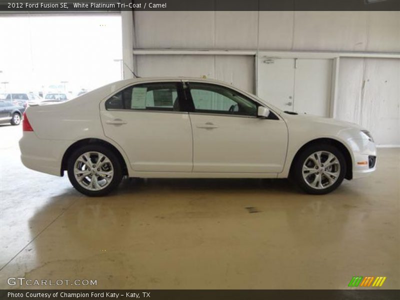 White Platinum Tri-Coat / Camel 2012 Ford Fusion SE