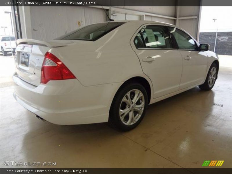 White Platinum Tri-Coat / Camel 2012 Ford Fusion SE