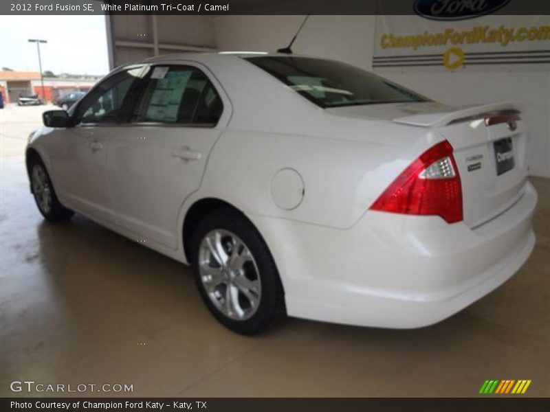 White Platinum Tri-Coat / Camel 2012 Ford Fusion SE